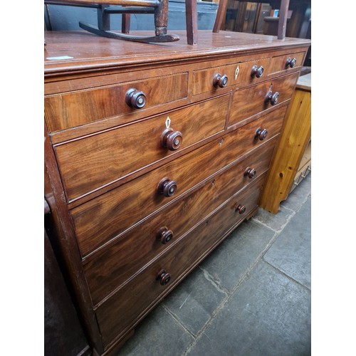 902 - A 19th century mahogany chest of drawers, width 127cm, depth 54cm & height 116cm.