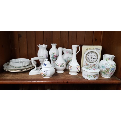 527 - Aynsley china - 15 items including boxed ‘Chantille Clock’ etc