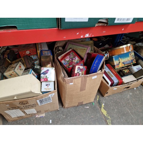 168 - Three boxes of vintage tins.