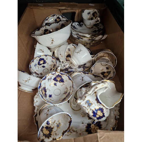 123 - A box of 19th century teaware.