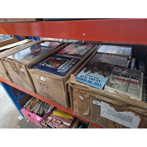 340 - Four boxes of military books.