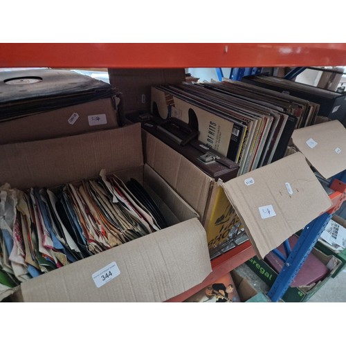 344 - 4 boxes and a case of vinyl LP records, 7