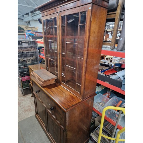 948 - A 19th century mahogany secretaire bookcase.