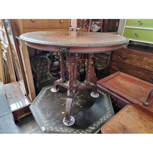 870 - A fine Reformed Gothic walnut occasional table, circa 1874, the designed attributed to Charles Bevan... 