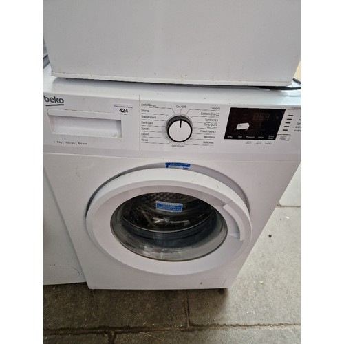 424 - A Beko 9 kilo 1400 spin washing machine