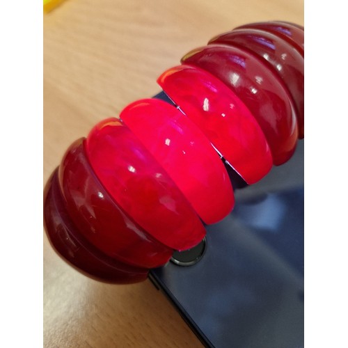 683 - A cherry bakelite bracelet.