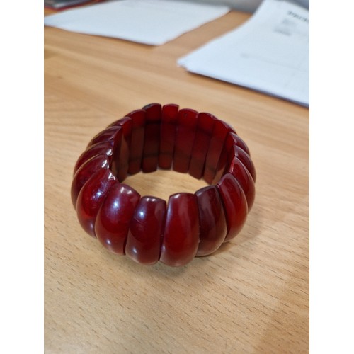 683 - A cherry bakelite bracelet.