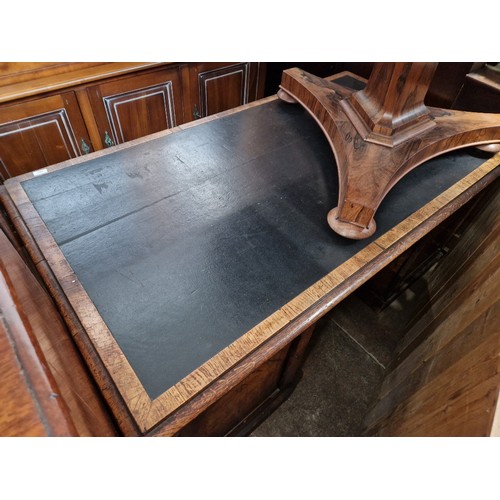 883 - A 19th century pollard oak partner's desk, width 170cm, depth 94cm & height 73cm.