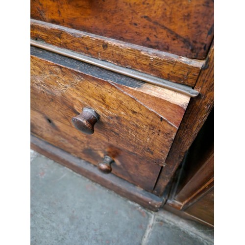 883 - A 19th century pollard oak partner's desk, width 170cm, depth 94cm & height 73cm.