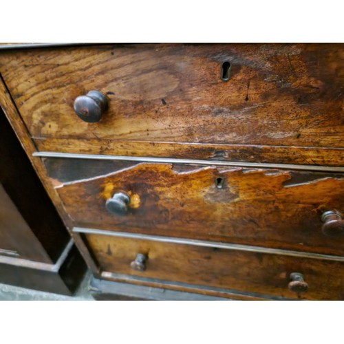 883 - A 19th century pollard oak partner's desk, width 170cm, depth 94cm & height 73cm.