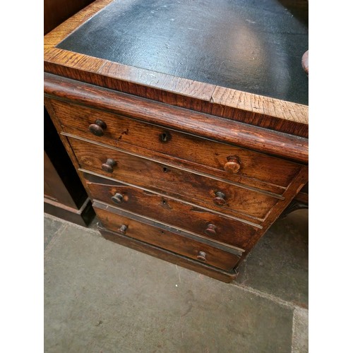 883 - A 19th century pollard oak partner's desk, width 170cm, depth 94cm & height 73cm.