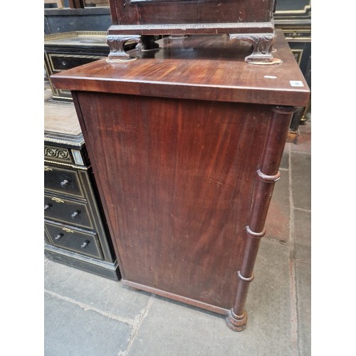 850 - A Victorian mahogany chest of drawers, faux bamboo columns, width 124cm, depth 59cm & height 96cm.