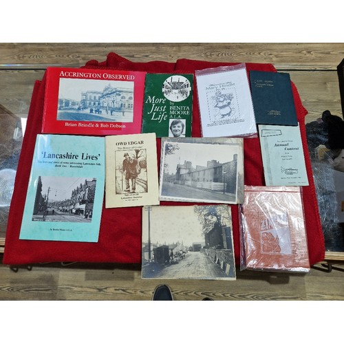 151 - A box of East Lancashire local history ephemera including photographs, books etc.