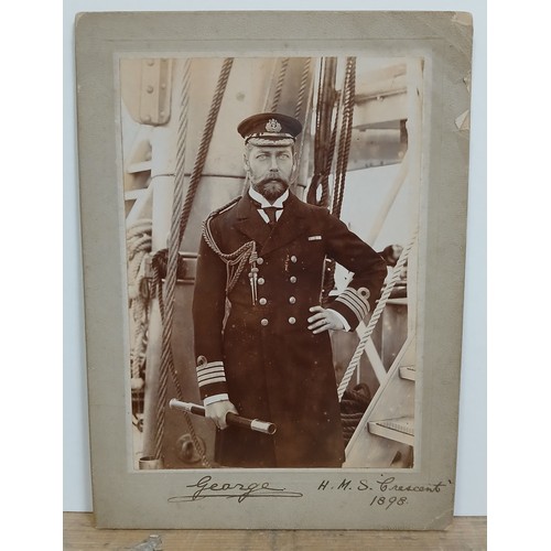 116 - Prince George, later King George V, photographic portrait depicting the future King in navy uniform ... 