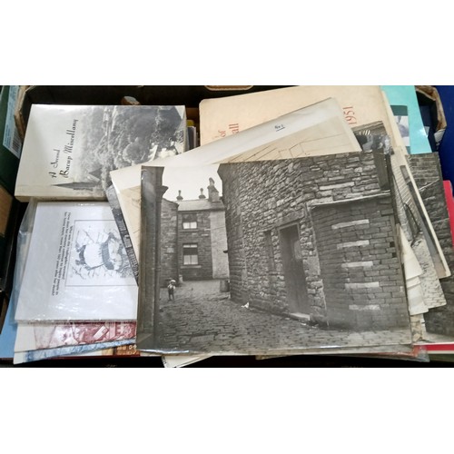 151 - A box of East Lancashire local history ephemera including photographs, books etc.