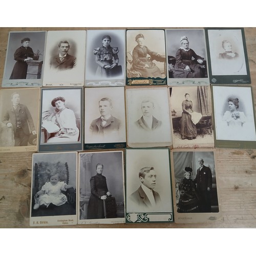 163 - A collection of approximately 52 CDV cabinet cards, 11cm x 16.5cm each, many named with photographer... 