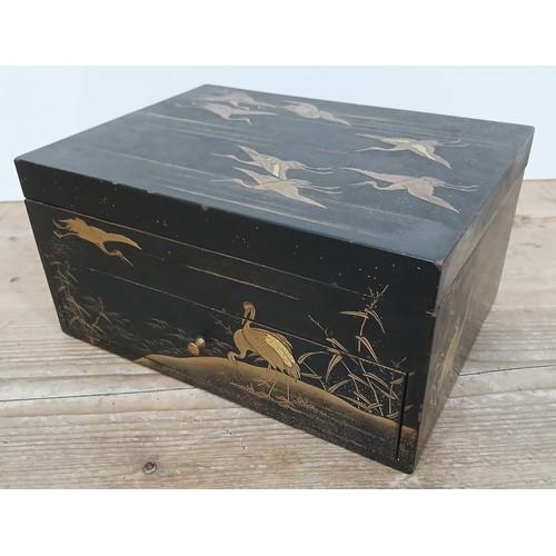 248 - A Japanese lacquer box, length 23cm.