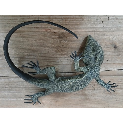 241 - A large Austrian cold painted bronze lizard by Franz Bergman, number 4133, length 24cm.