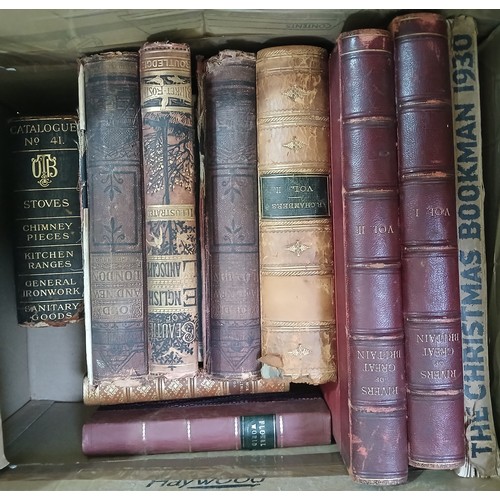 220 - A box of assorted antiquarian books.