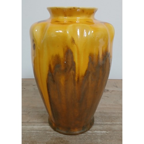 265 - A Pilkingtons Royal Lancastrian yellow ground and crystalline glaze vase, height 27cm.