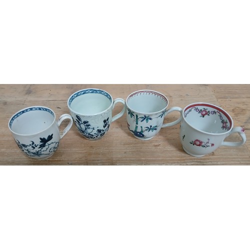 311 - A group of four English 18th century porcelain coffee cups.