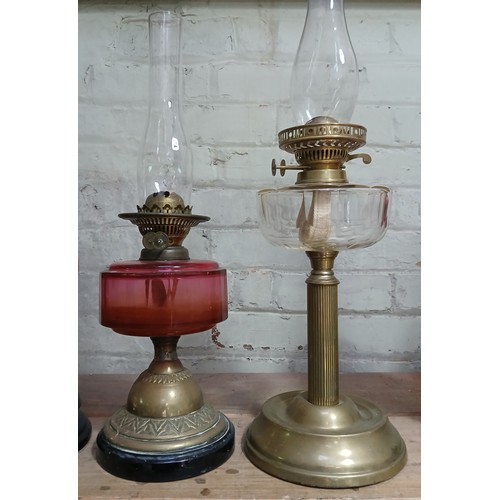 364 - Two Victorian oil lamps.