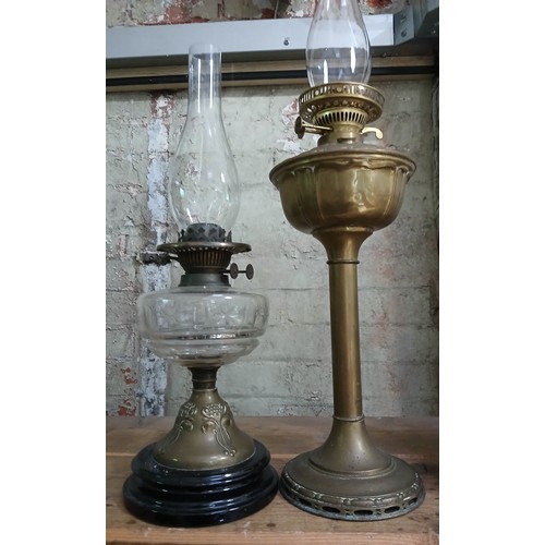 367 - Two Victorian oil lamps.