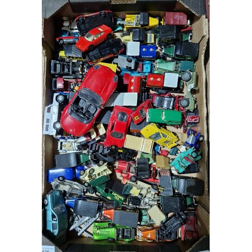 426 - A box of assorted diecast vehicles to include Matchbox, Burago,  & Dinky etc.