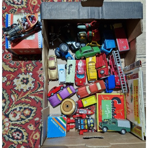 427 - A box of assorted toys to include various diecast vehicles ( Corgi (james bond db5 & Chity chity ban... 