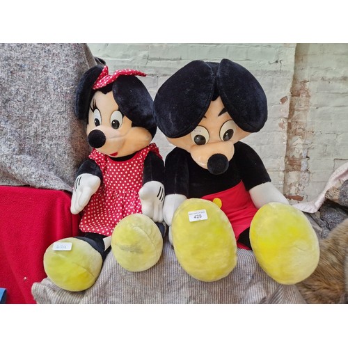 429 - Vintage Disney Mickey and Minnie mouse extra large plush/soft toys, bought at Disneyworld Florida, c... 