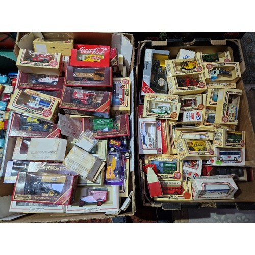 467 - Two boxes of die cast model vehicles mostly Lledo/Days Gone, some Matchbox and Corgi, all in origina... 