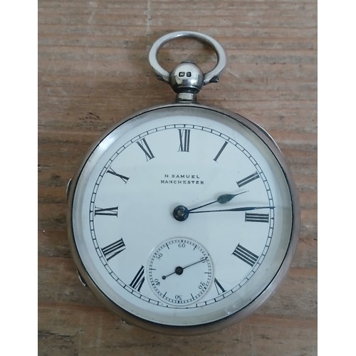 647 - A hallmarked silver pocket watch.