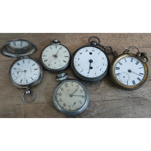 662 - Five assorted pocket watches including silver.