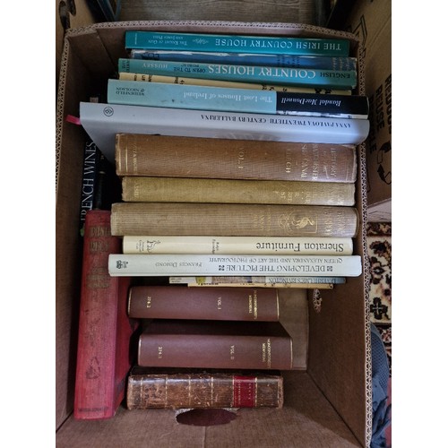 133 - A large collection of books, including furniture reference, country houses, royalty etc. 17 boxes, t... 