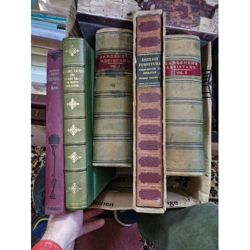 133 - A large collection of books, including furniture reference, country houses, royalty etc. 17 boxes, t... 