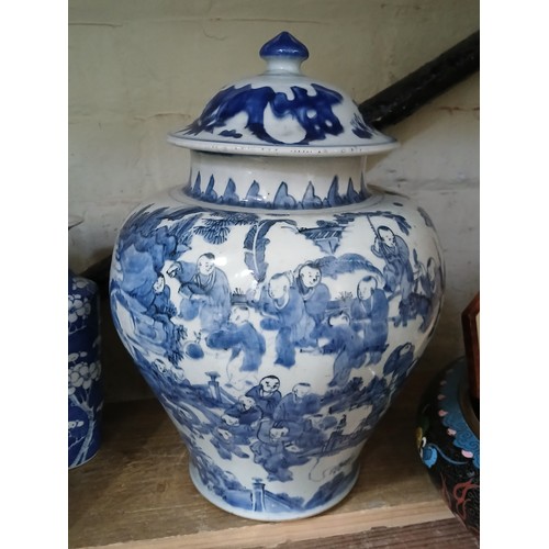 251 - A Chinese One Hundred Boys blue and white porcelain vase, 18th/19th century, height 32cm.