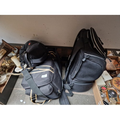 95 - 3 holdalls - rucksack, camera bag, holdall gadget bag