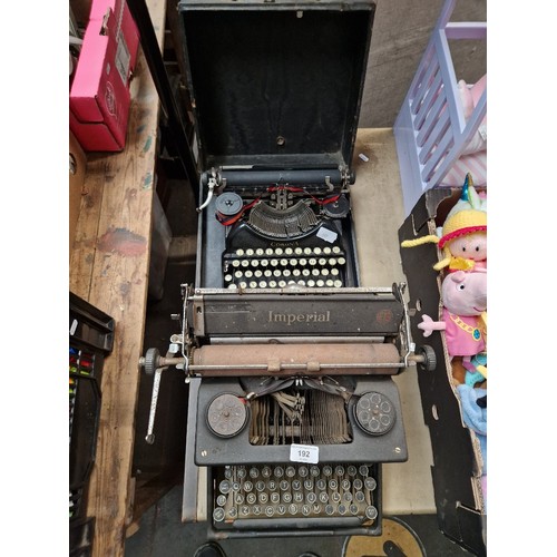 192 - A vintage Corona portable typewriter and an Imperial typewriter