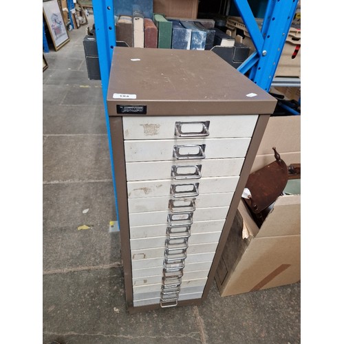 194 - A 15 drawer metal filing cabinet