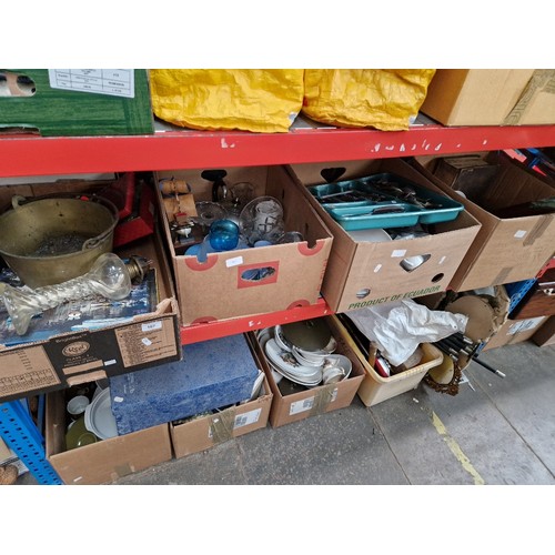 187 - 4 boxes of mixed items including ceramics, cutlery, jigsaws, bible, table ware, napkin rings etc