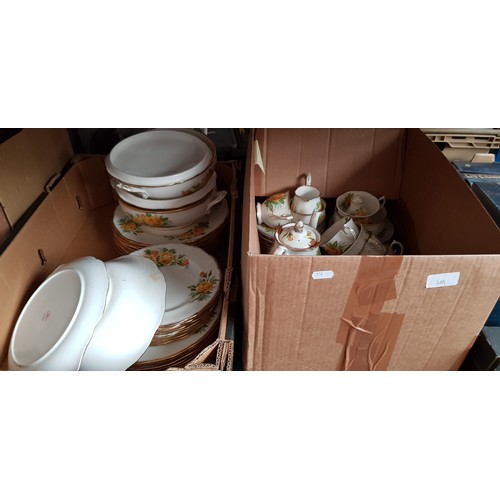 209 - 2 boxes of Royal Albert Tea Rose table wares
