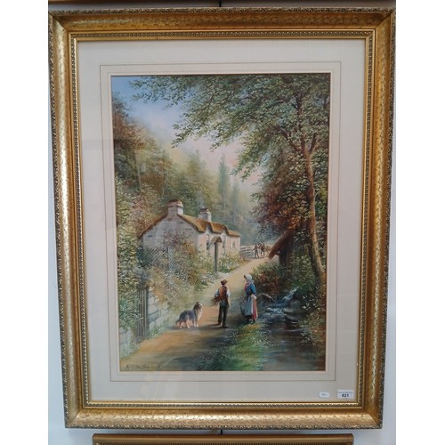 821 - Albert Milton Drinkwater (British 1860-1917), watercolour, rural scene, 48cm x 68cm, signed to lower... 