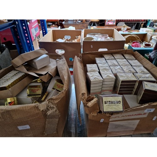 375 - 2 large boxes of boxed and book matches branded John Player and St Bruno