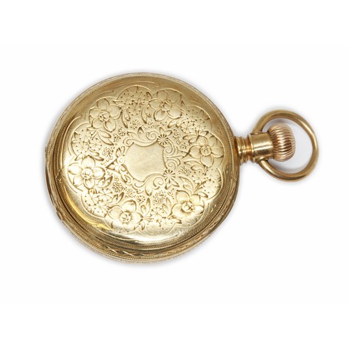 146 - A ladies Waltham pocket watch, case diameter 39mm, marked 10c, gross weight 50.5g.