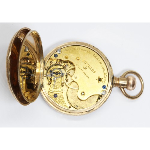 146 - A ladies Waltham pocket watch, case diameter 39mm, marked 10c, gross weight 50.5g.