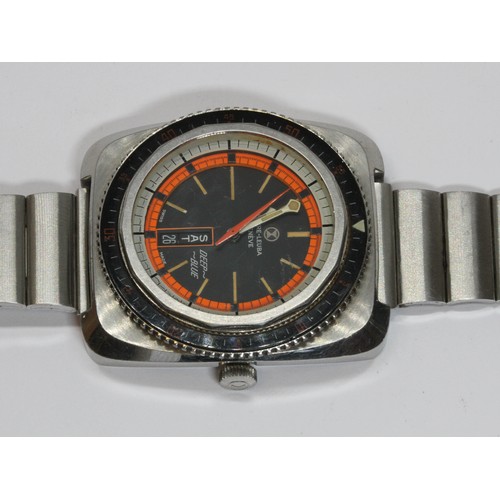 155 - FAVRE-LEUBRA, a Deep Blue automatic stainless steel wristwatch, circa 1970s, case width 43mm, ref. 5... 