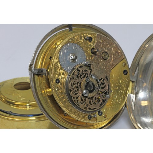 172 - An early 19th century pair cased silver pocket watch, the fusee verge movement signed Fra. Stewart L... 