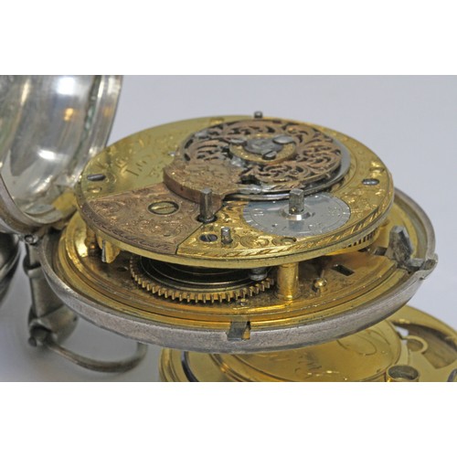 172 - An early 19th century pair cased silver pocket watch, the fusee verge movement signed Fra. Stewart L... 