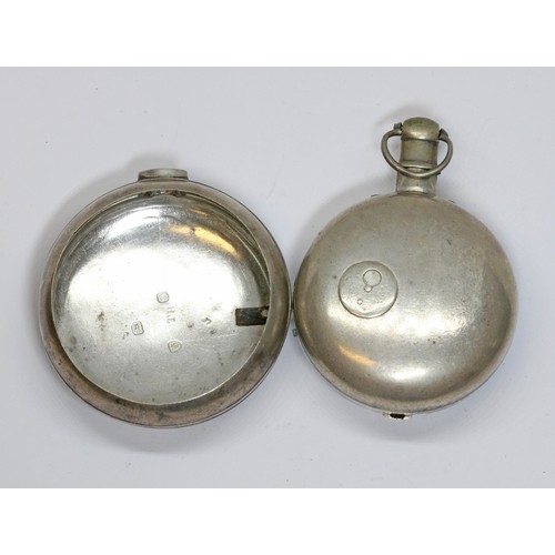 172 - An early 19th century pair cased silver pocket watch, the fusee verge movement signed Fra. Stewart L... 