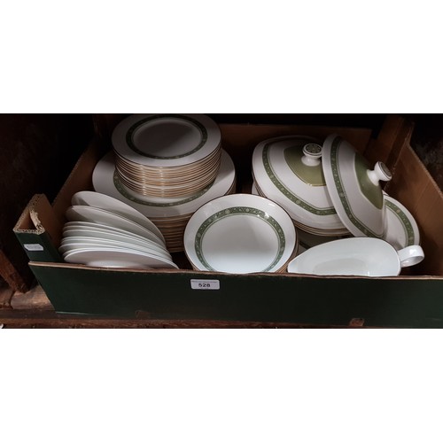 528 - Royal Doulton ‘Rondelay’ dinner wares including dinner plates, oval platters, covered serving dishes... 